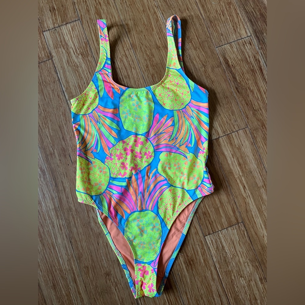 Chubbies pineapple pina coolada one piece swimsuit